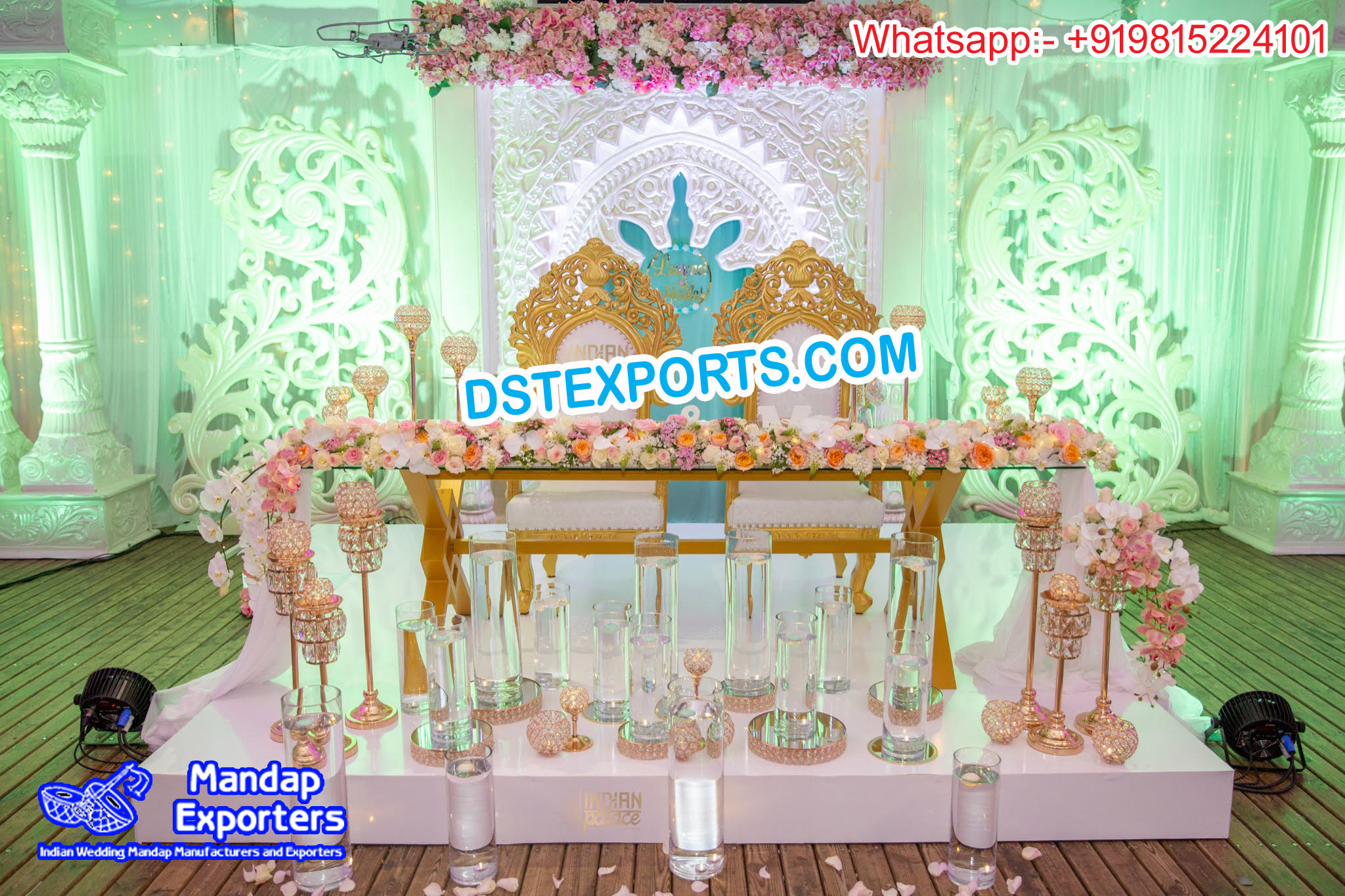 Asian Roman Wedding White Victorian Stage