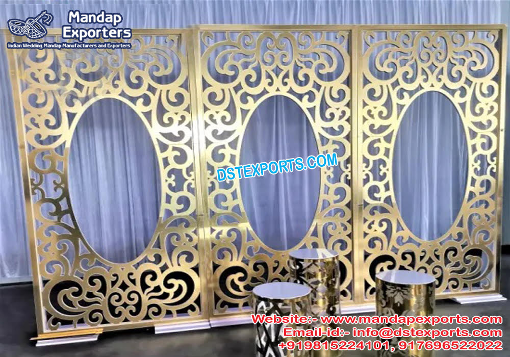 Laser Cutting Stainless Steel Golden Wedding Panel