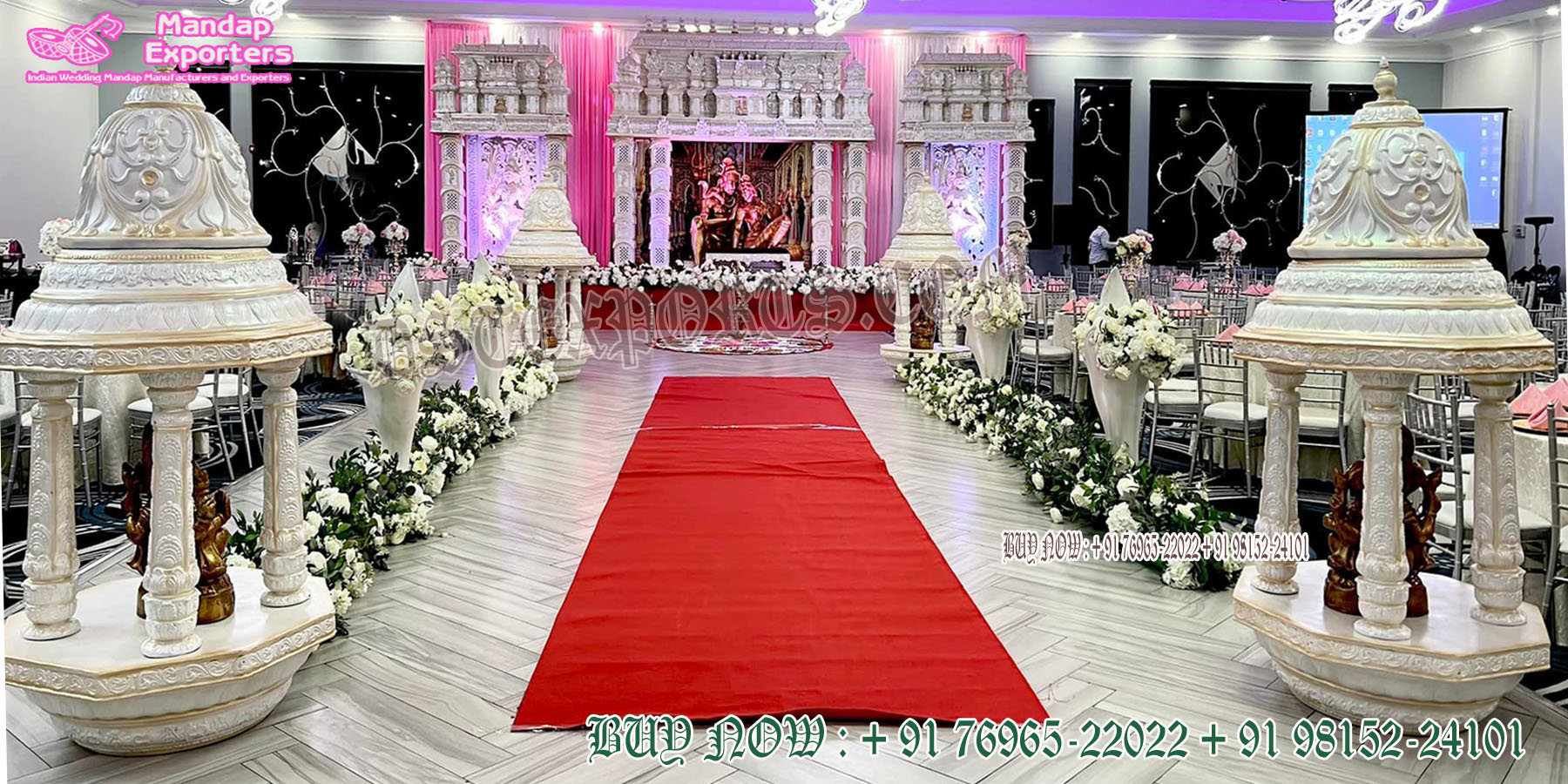 Grand Wedding White Manavarai Stage Decoration Grand Wedding White Manavarai Stage Decoration