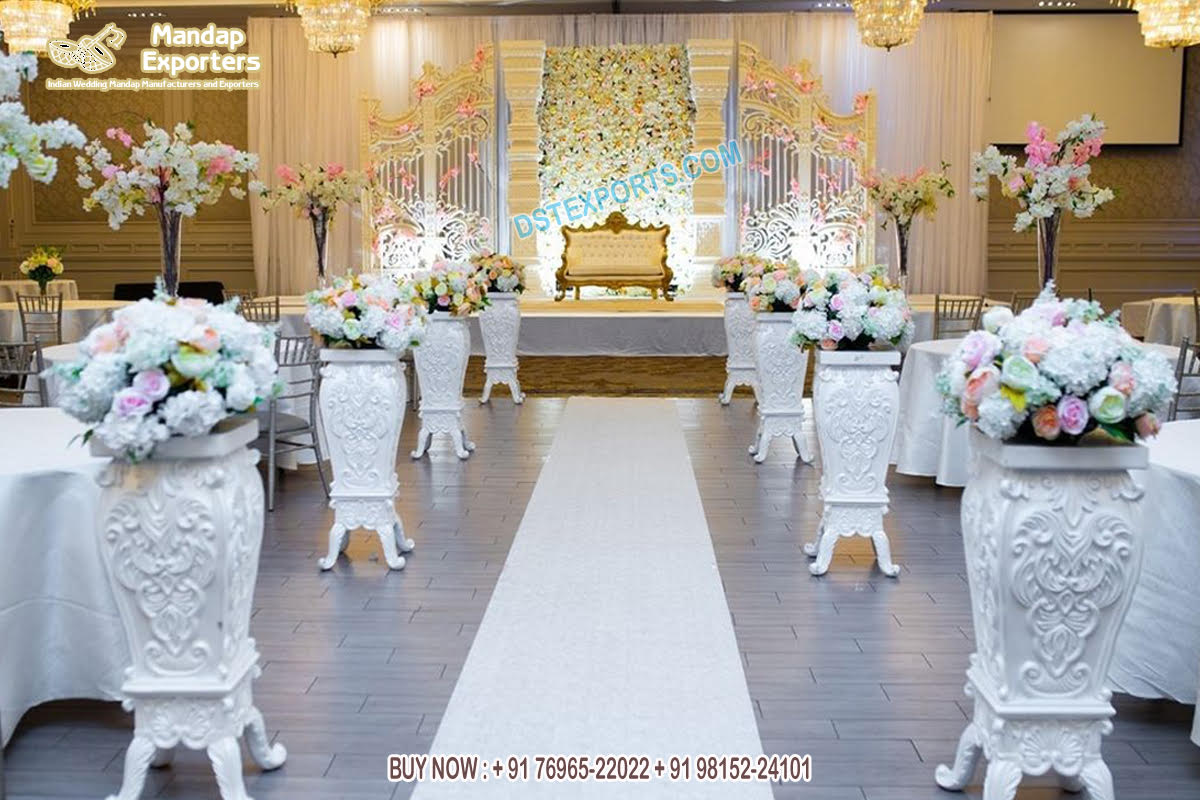 Top Calgary White Theme Wedding Stage Setup Top Calgary White Theme Wedding Stage Setup