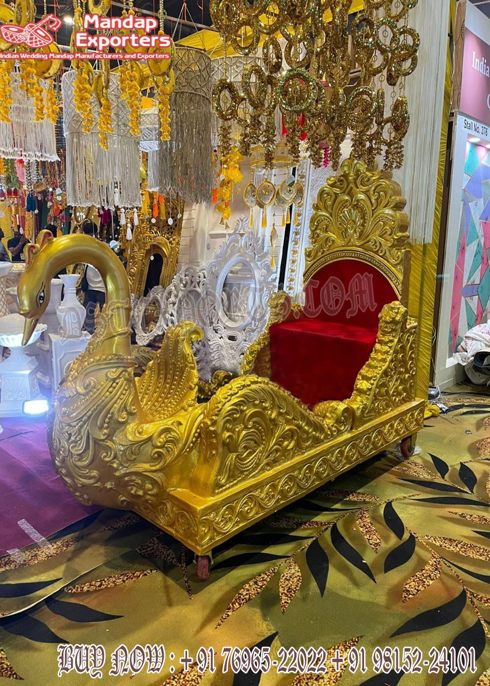 Traditional Wedding Bridal Entrance Gold Swan Doli