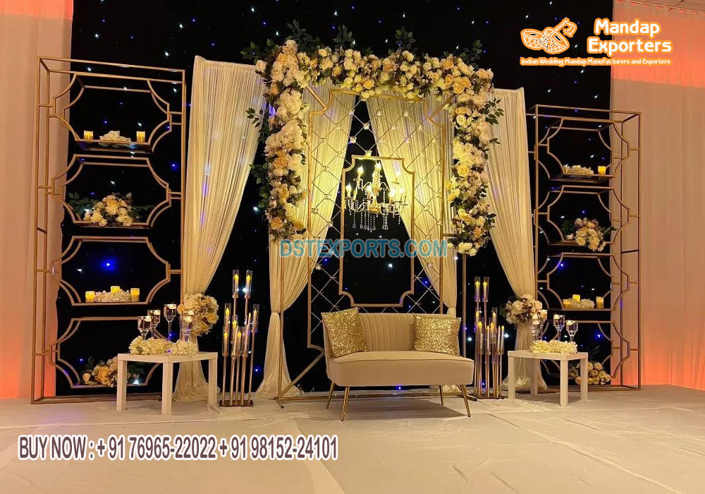 Unique Metal Candle Wall For Reception Stage Decor
