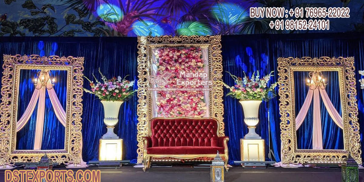 Classy Wedding Reception Night Stage Frames