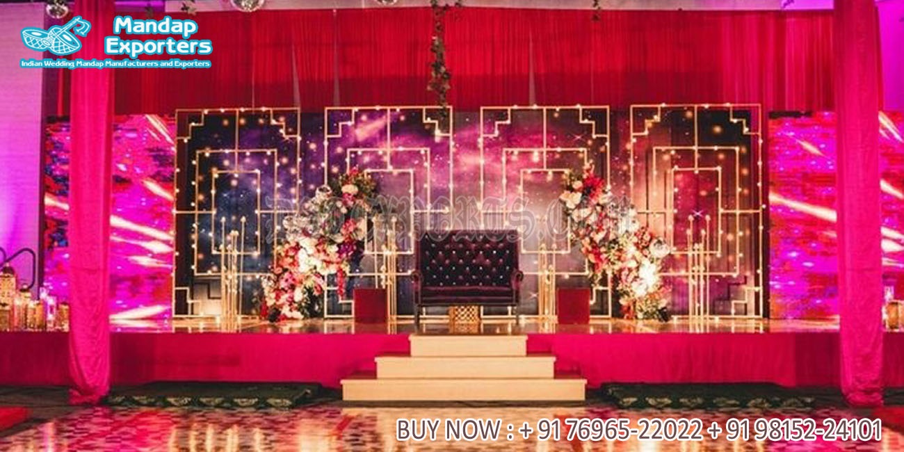 Engagement Event Stage Decor Metallic Candle Walls