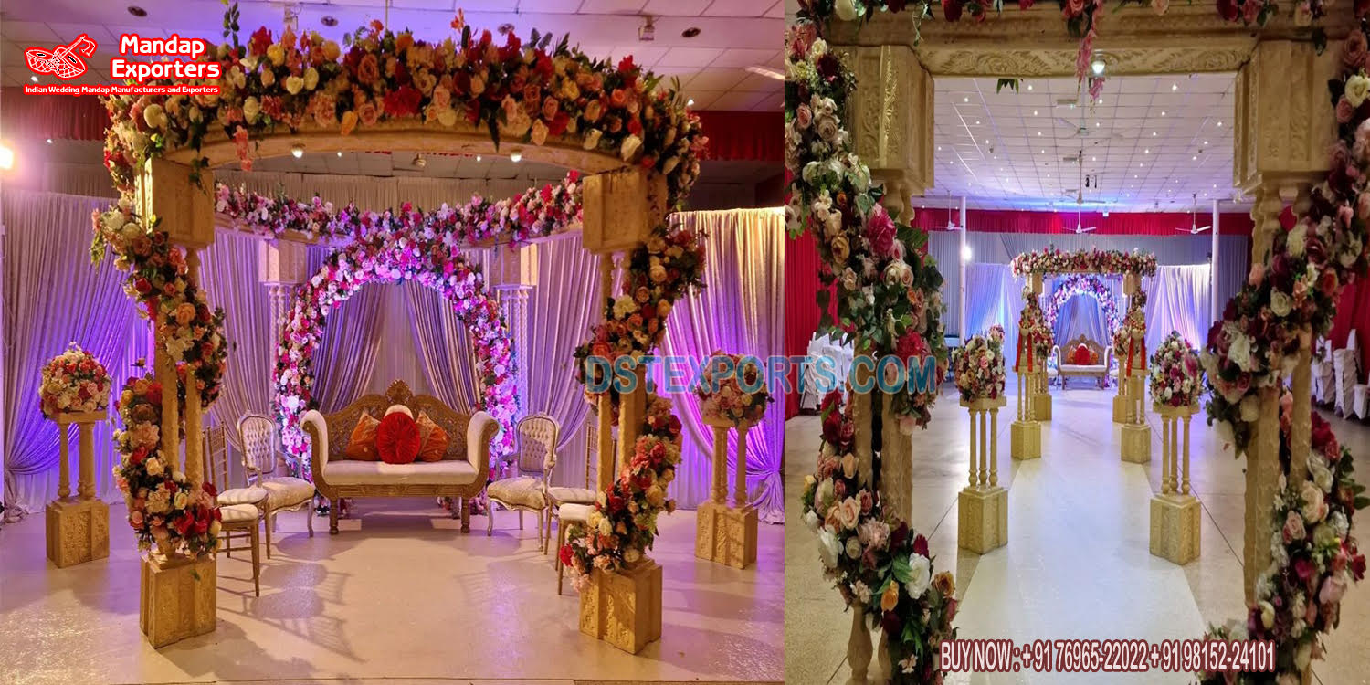 Maharani Wooden Look FRP Wedding Mandap