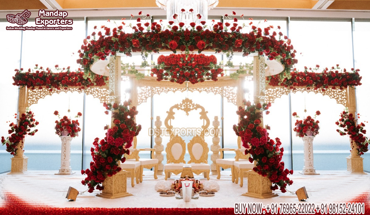 Dazzling Indian Wedding Wooden Look FRP Mandap