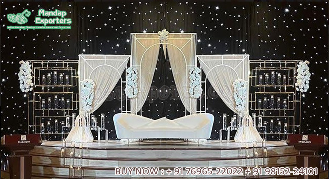Glamorous Wedding Reception Stage Metal Stands