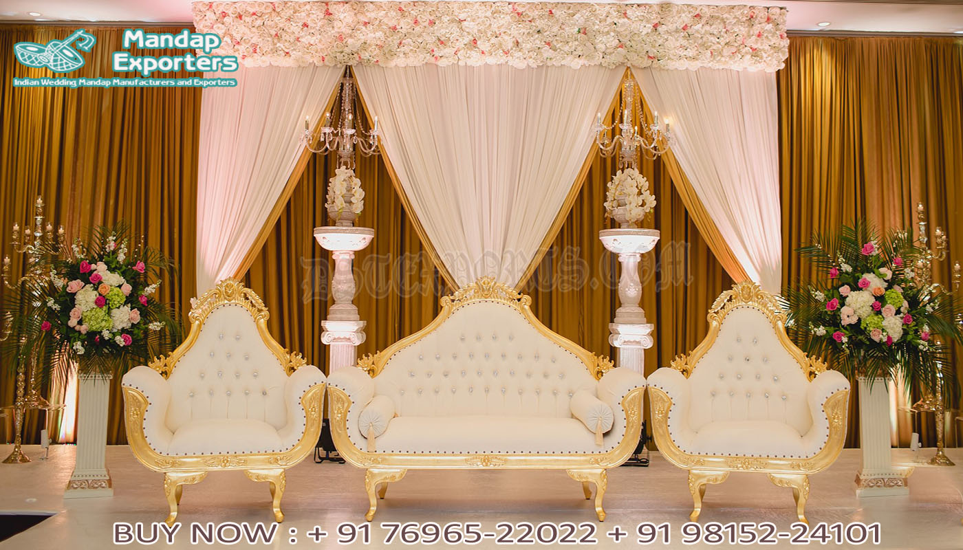 Glamorous Wedding Stage Bride Groom Seating Sofa Set