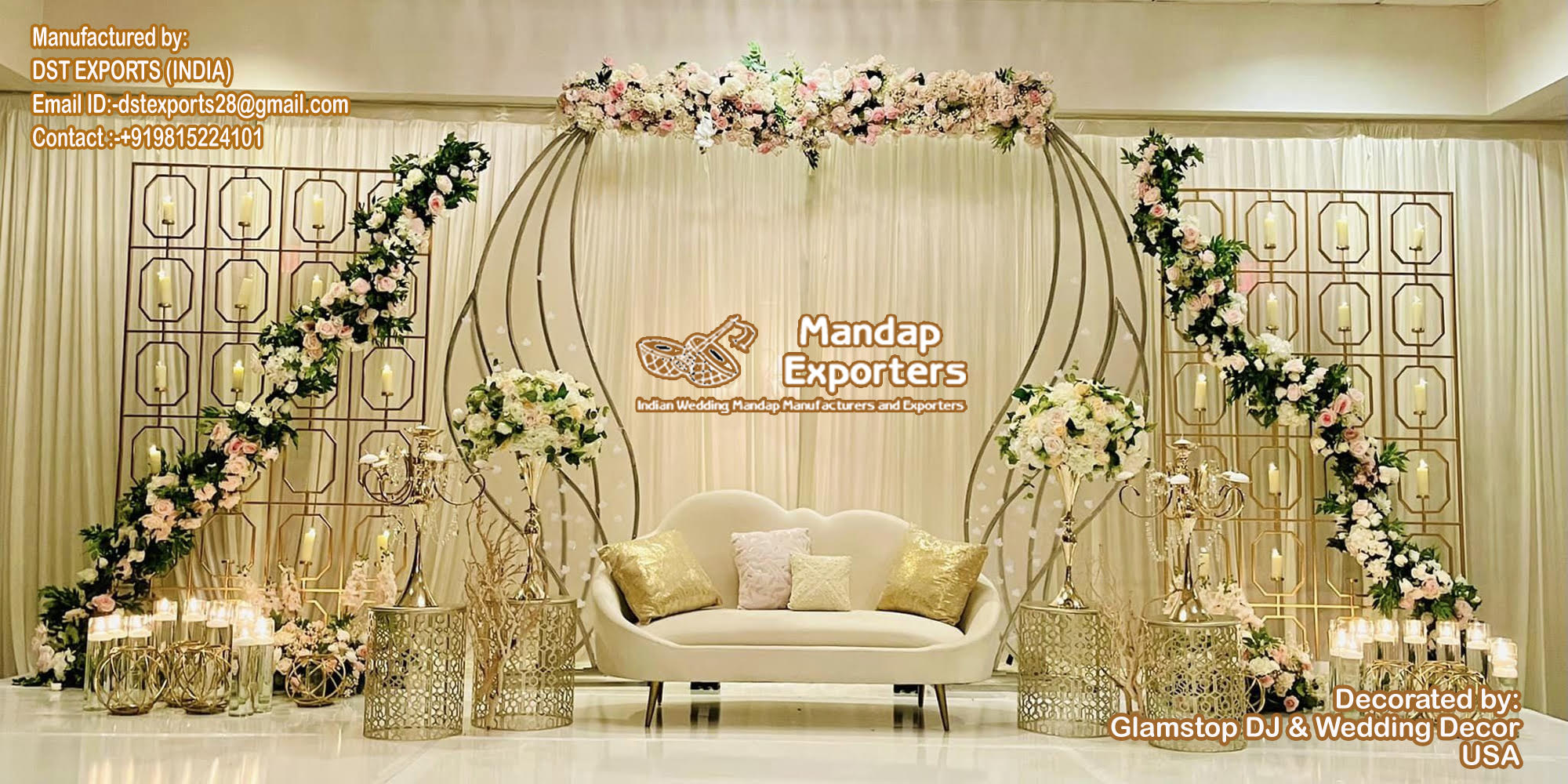 Metal Candle Wall For Reception Stage Backdrop