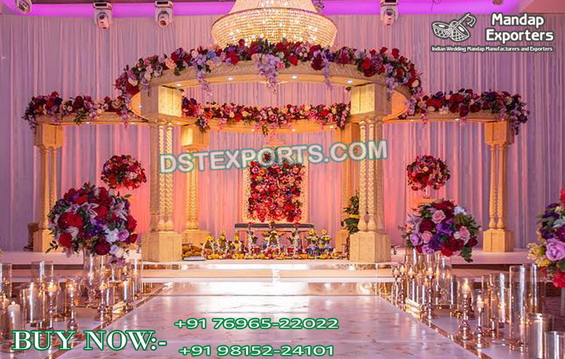 Prettiest Wedding FRP Triple Pillars Mandap Decor