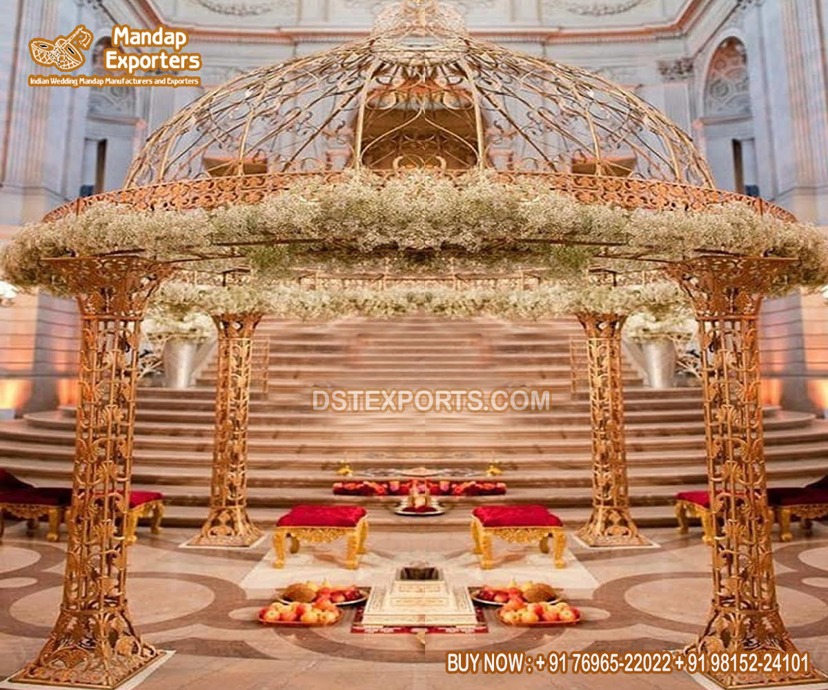 Top Wedding Metal Mandap With Dome Decoration