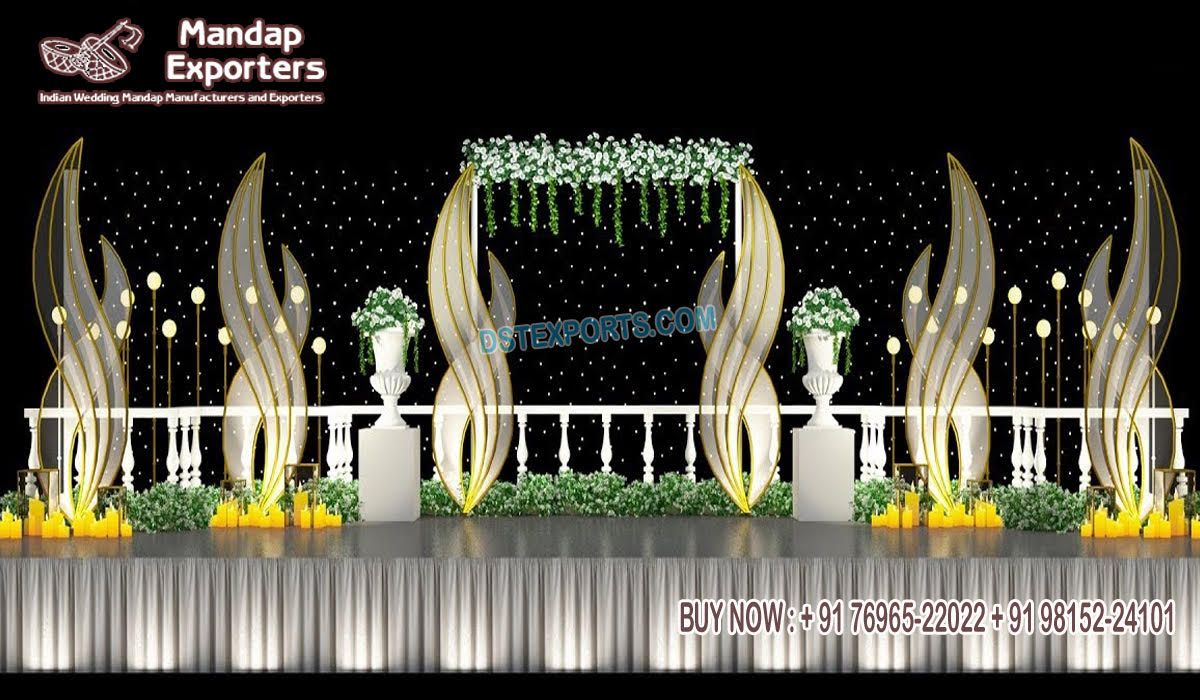 Wedding Ceremony Decor Lighted Metal Stands