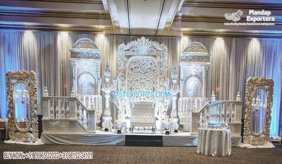 Elegant White Marriage Stage Decoration