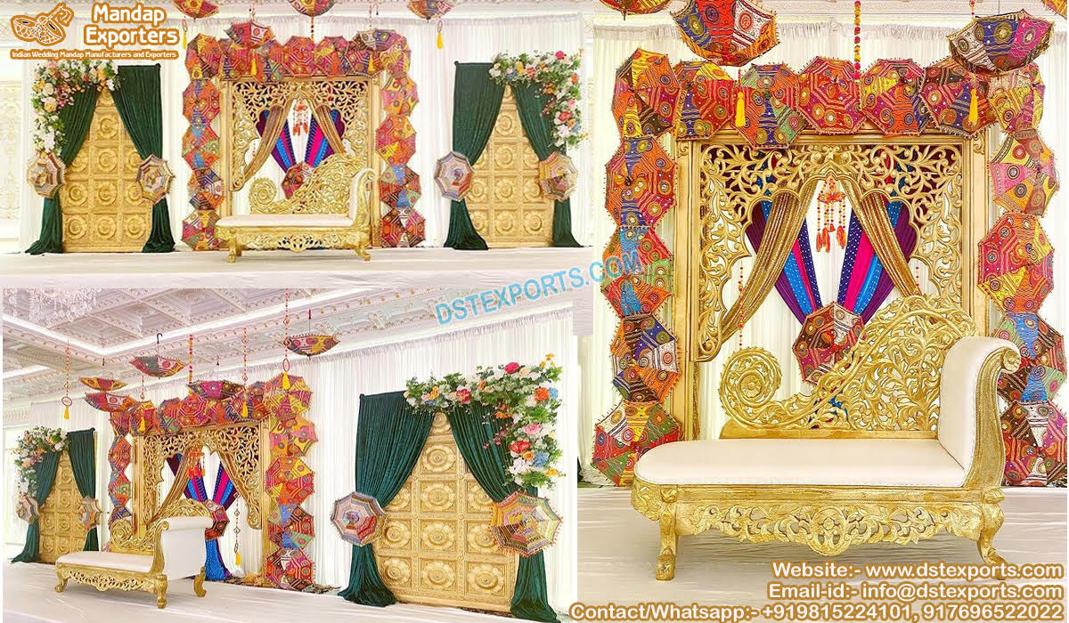 Traditional Rajasthani Mehndi Night Stage Decor