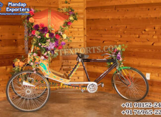 Grand Decorated Rickshaw for Wedding Couple Entry