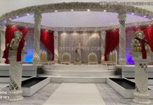 Marvelous Wedding Crystal Pillar Mandap Decoration Marvelous Wedding Crystal Pillar Mandap Decoration
