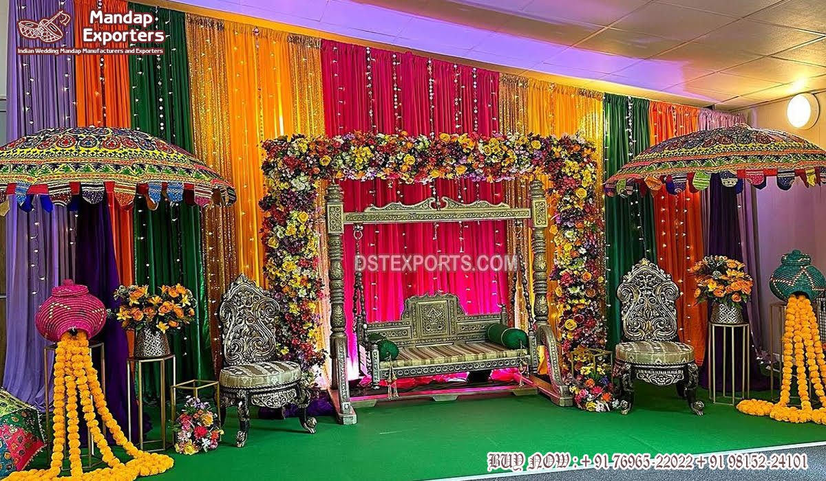 Muslim DJ & Mehndi Night Colorful Stage Decoration