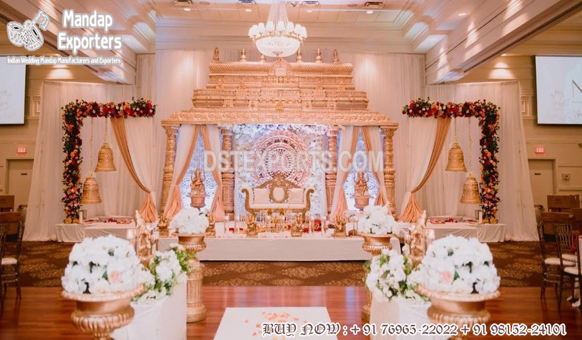 Traditional Manavarai Temple Theme Wedding Stage