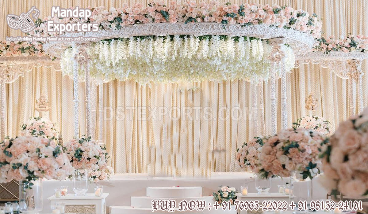 White Maharani Double Pole Wedding Mandap