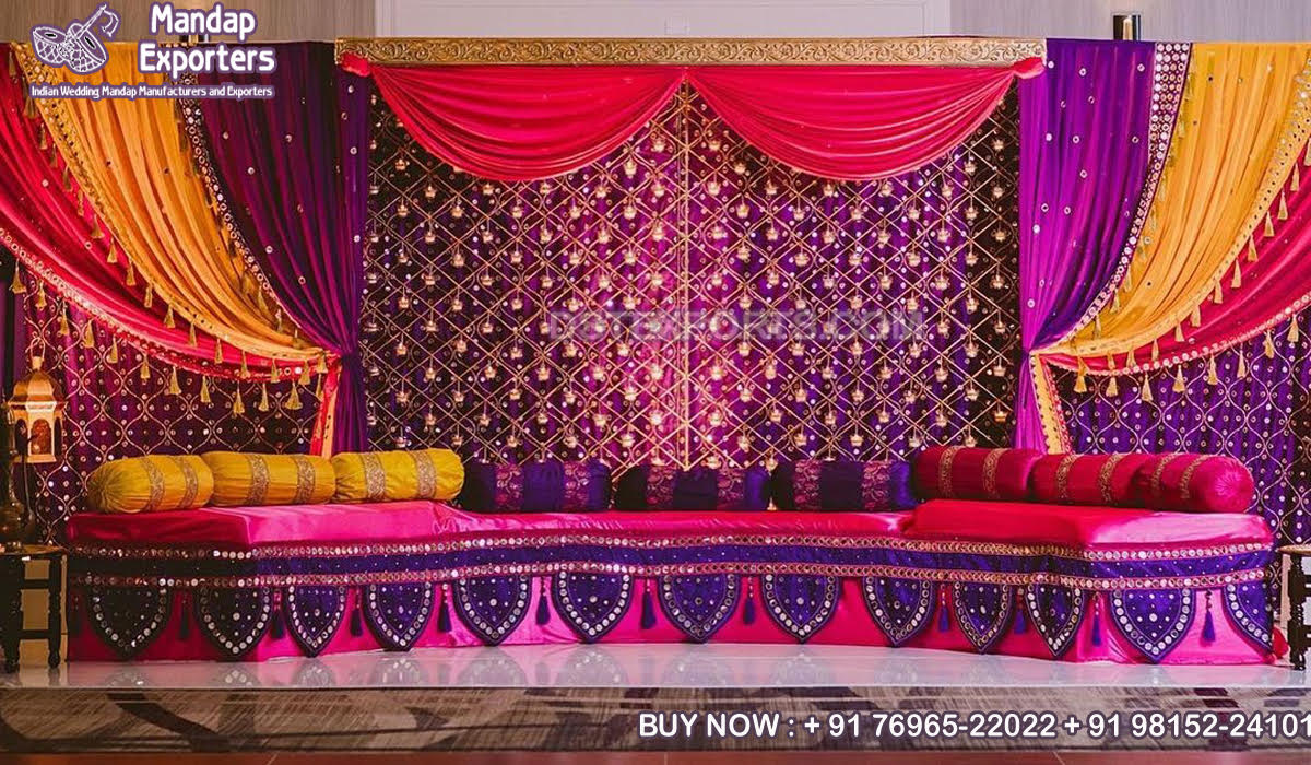 Garba Night Wedding Stage Decoration With Bridal Seat