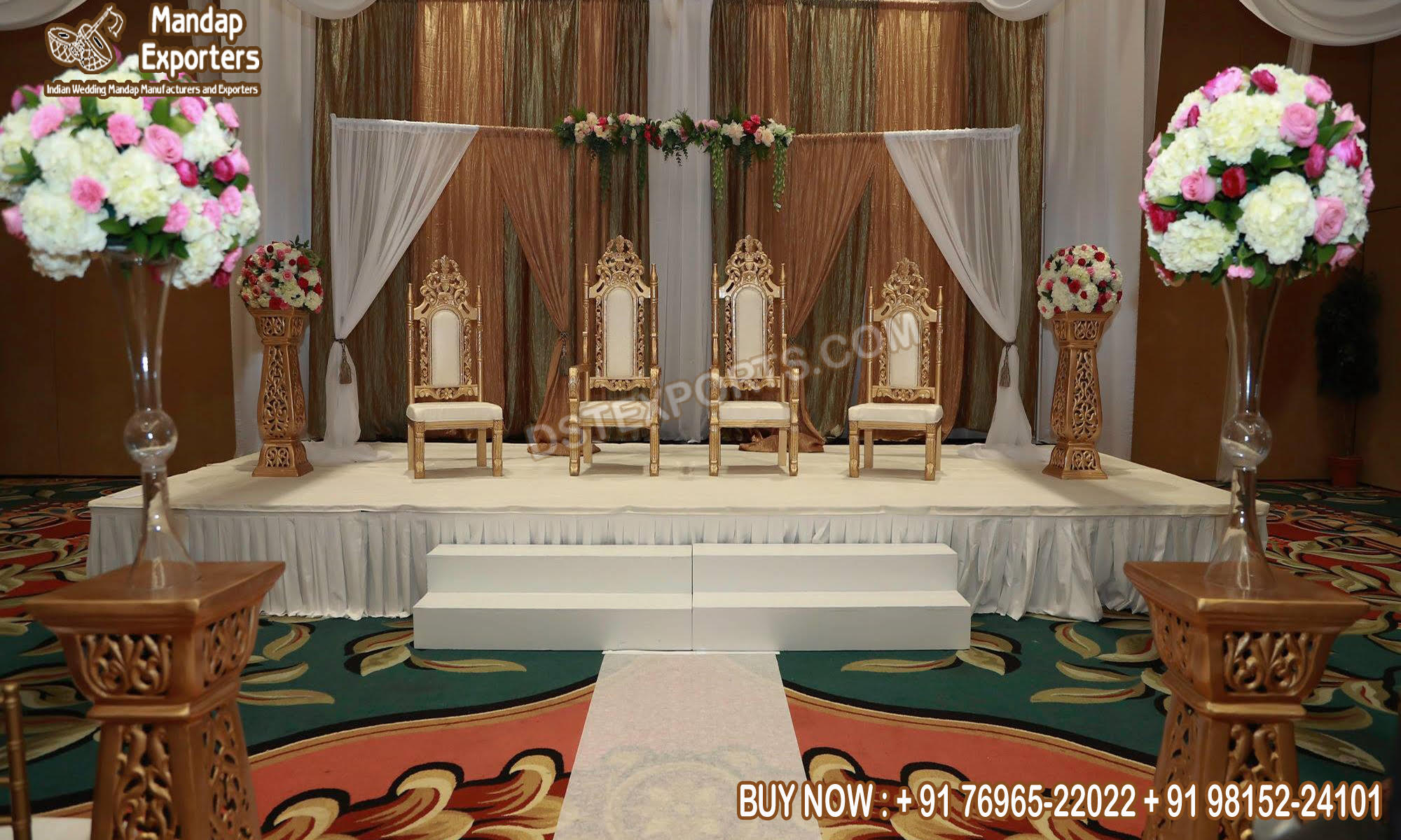 Luxury Lion Style Carved Wedding Chairs USA