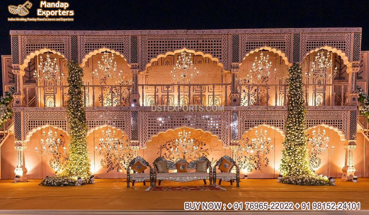 Modern Fiber Wedding Mirror Stage Backdrop