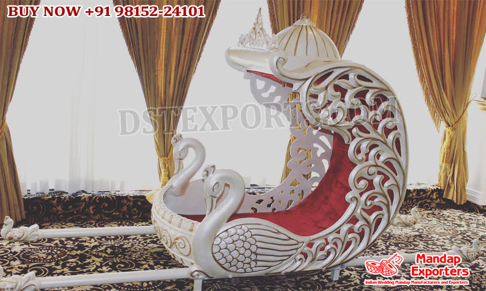 Stunning White Gold Wedding Doli and Palki