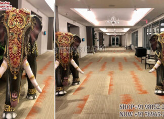 Wedding FIber Hand Crafted Elephant for Entrance