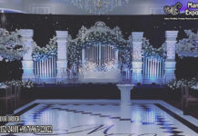 Latest Milky White Fiber Wedding Stage