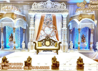 Traditional Manavari Temple Style Wedding Stage