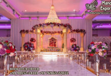Stylish Wedding Wooden Carved Triveni Mandap UK