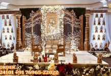 Gujarati Wedding Radha Krishna Stage Cum Mandap