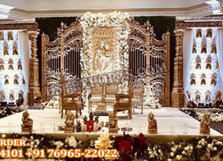 Gujarati Wedding Radha Krishna Stage Cum Mandap