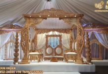 Grand Wedding Wooden Mandap Decor Leicester