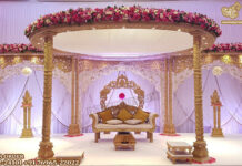 Latest Double Pole Wooden Carved Wedding Mandap UK Latest Double Pole Wooden Carved Wedding Mandap UK
