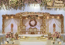 Beautiful Wooden Mandap Setup For UK Wedding Beautiful Wooden Mandap Setup For UK Wedding