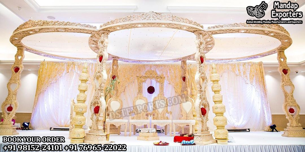 Amazing Heart Shaped Wooden Mandap for UK Wedding 