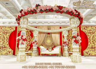 Latest Jali Carved Fiber Mandap For Indian Wedding Latest Jali Carved Fiber Mandap For Indian Wedding