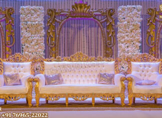 Maharaja Design Wedding Three Seater Sofa With Chair
