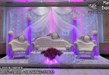 Silver Carved Italian Style Wedding Sofa Set