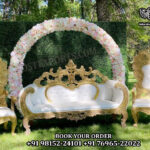 Luxury White Gold Sofa For Wedding Reception