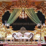 Latest Golden Backdrop Frames For Wedding Stage