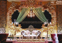 Latest Golden Backdrop Frames For Wedding Stage Latest Golden Backdrop Frames For Wedding Stage