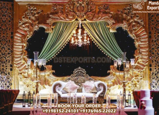 Latest Golden Backdrop Frames For Wedding Stage Latest Golden Backdrop Frames For Wedding Stage