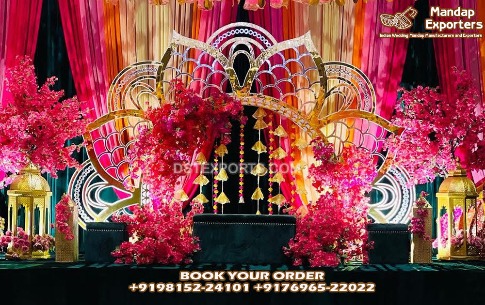 Luxury Lotus Monet Backdrop Frame for Mehndi Decor