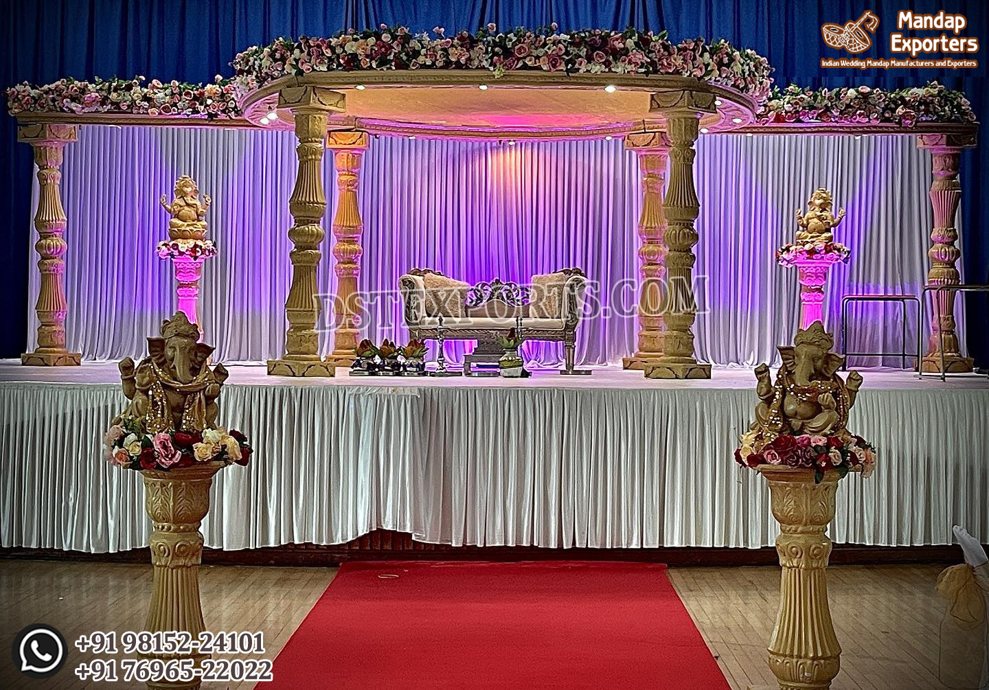Ravishing Round Wooden Mandap for Marriage 