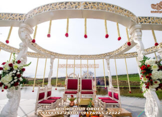 Stylish Peacock Design Outdoor Wedding Mandap Stylish Peacock Design Outdoor Wedding Mandap