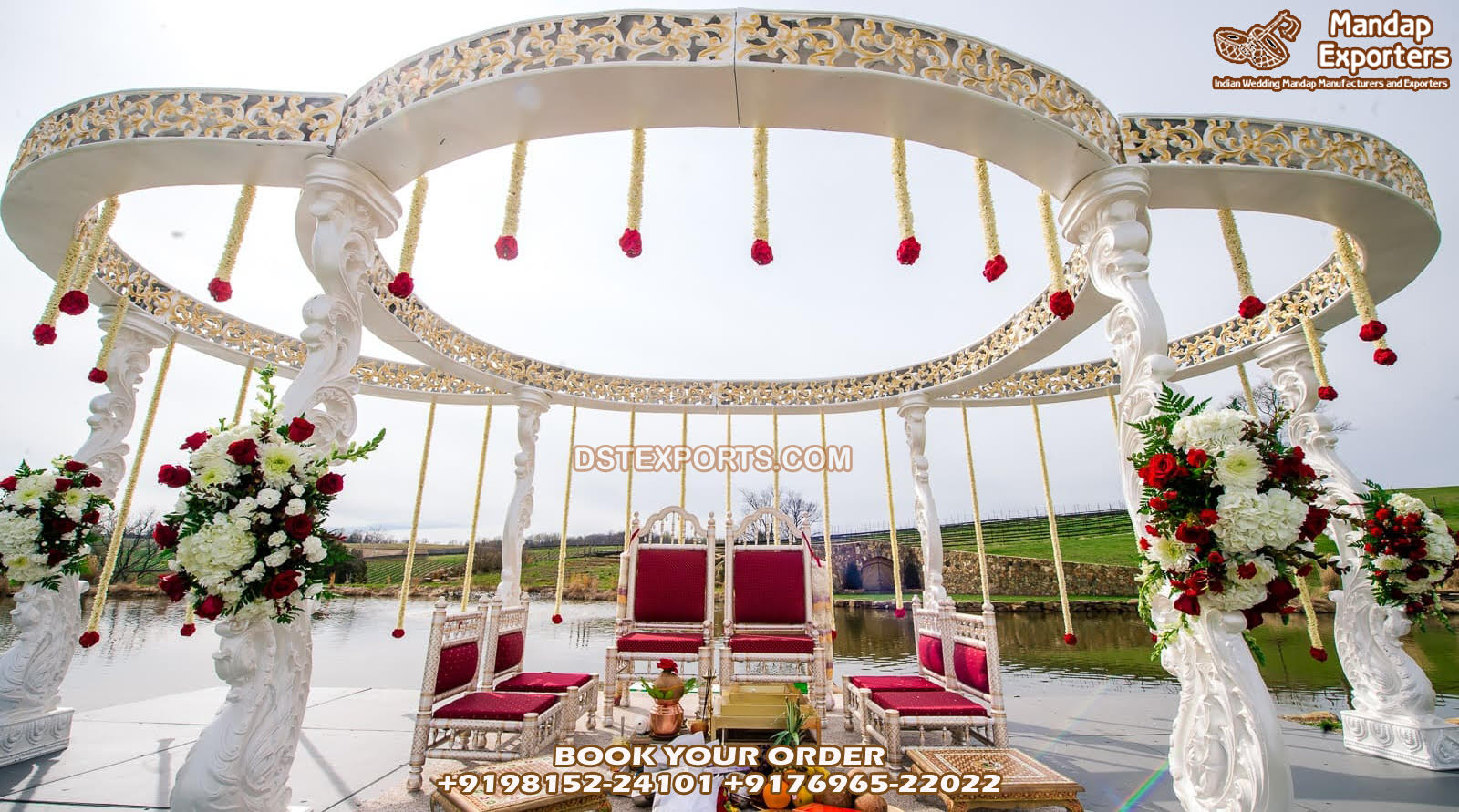 Stylish Peacock Design Outdoor Wedding Mandap