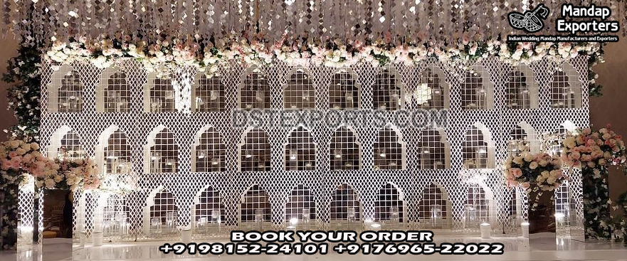 Stylish Wedding Stage Mirror Glass Frame Decoration