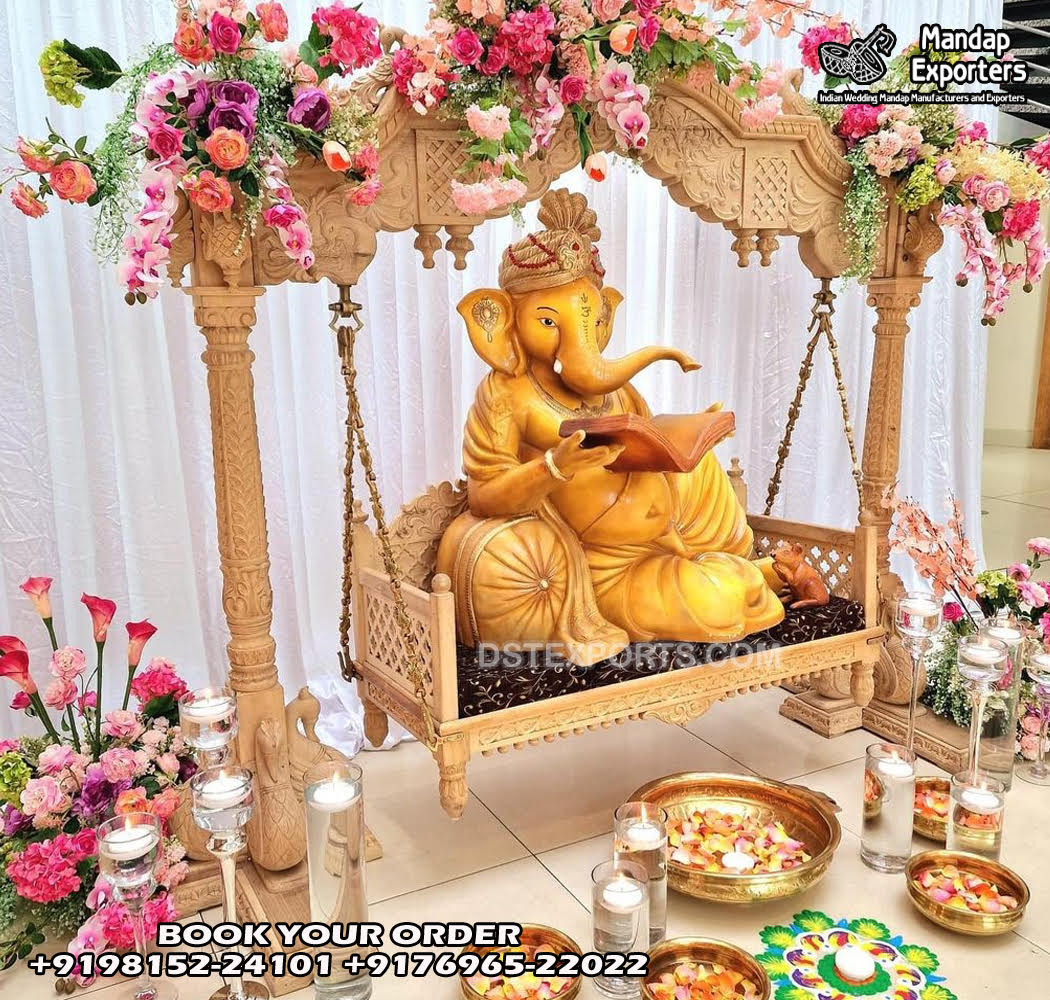Beautiful Wedding Entrance Ganpati Decoration